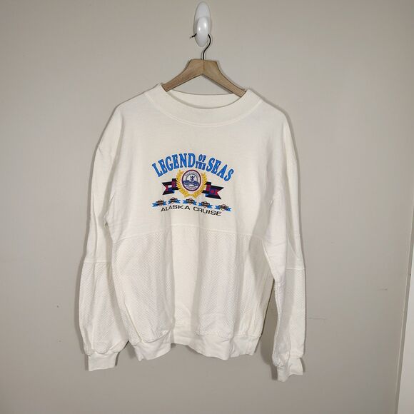 Vtg Legend of the Seas Sweatshirt  Alaska Crewneck Royal Caribbean 90s L/XL - Picture 1 of 9